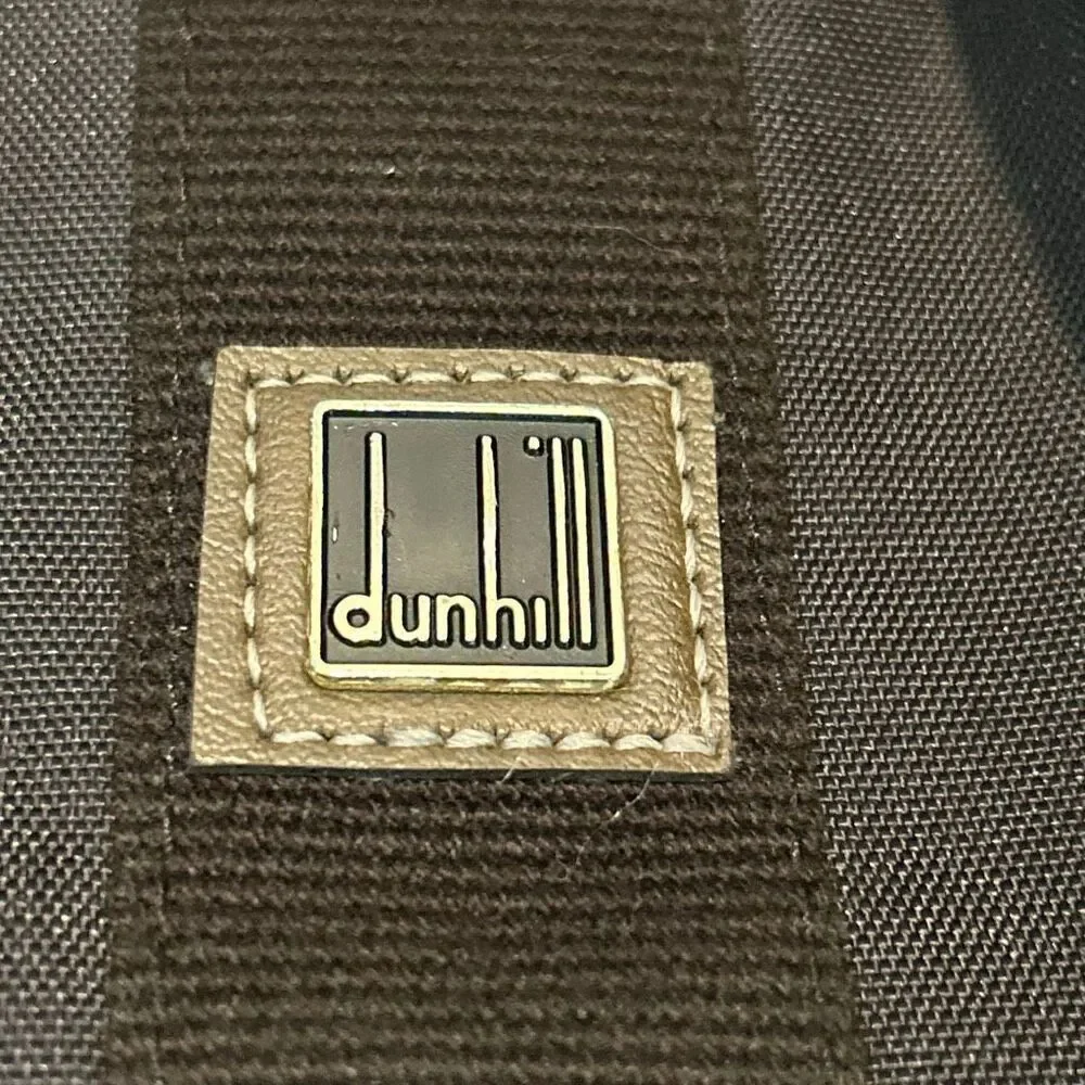 Dunhill Carry On Travel Bag Black Canvas Leather Trim Minimalist Weekender Tote